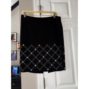 White House Black Market Embellished Skirt Rhinestone Career‎ Party Size 6